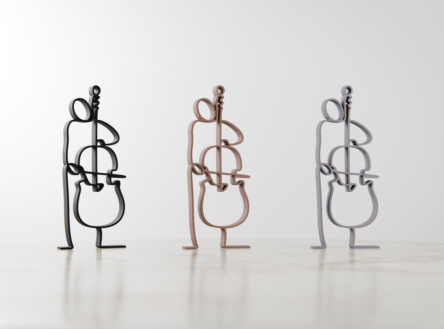 Contrabass Player - Customized Line Art Figure