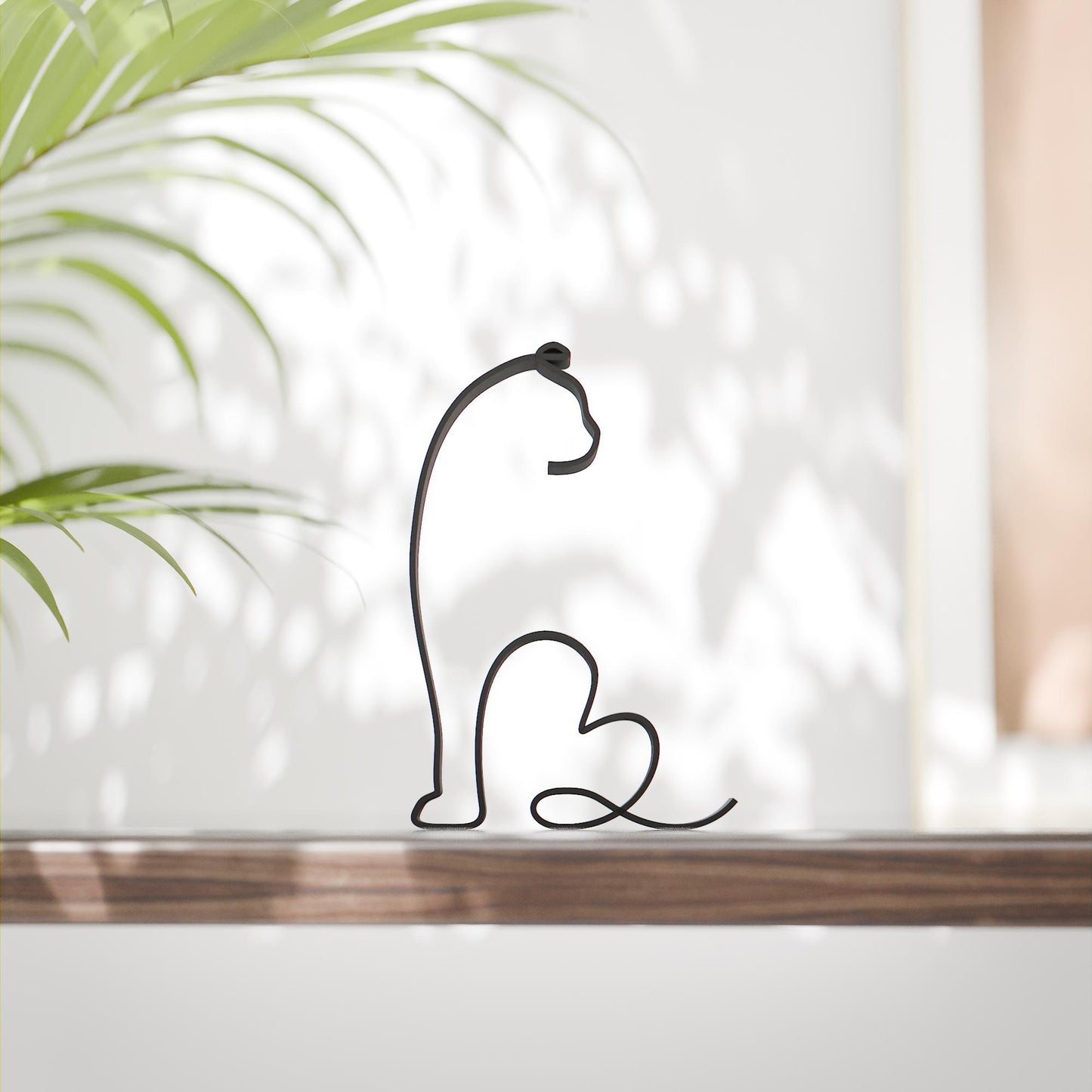 Scottish Fold Shorthair Cat - Line Art Figure