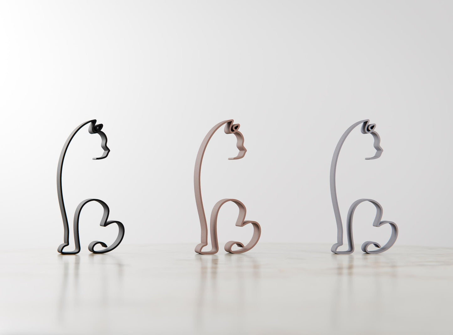 Manx Shorthair Cat - Line Art Figure