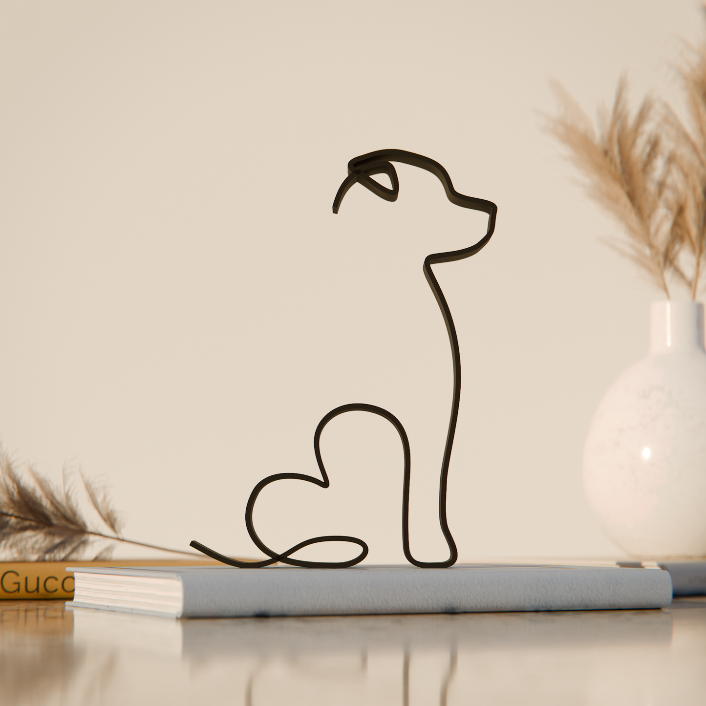 American Pitbull Terrier Dog 03 - Line Art Figure