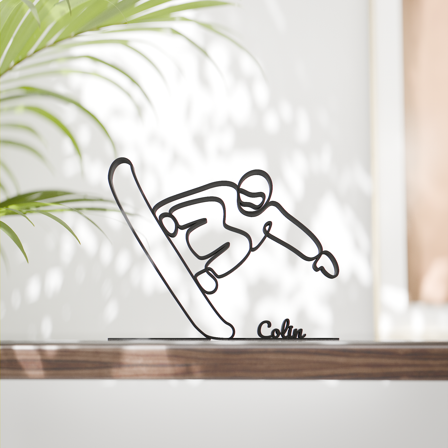 Snowboarder - Customized Line Art Figure