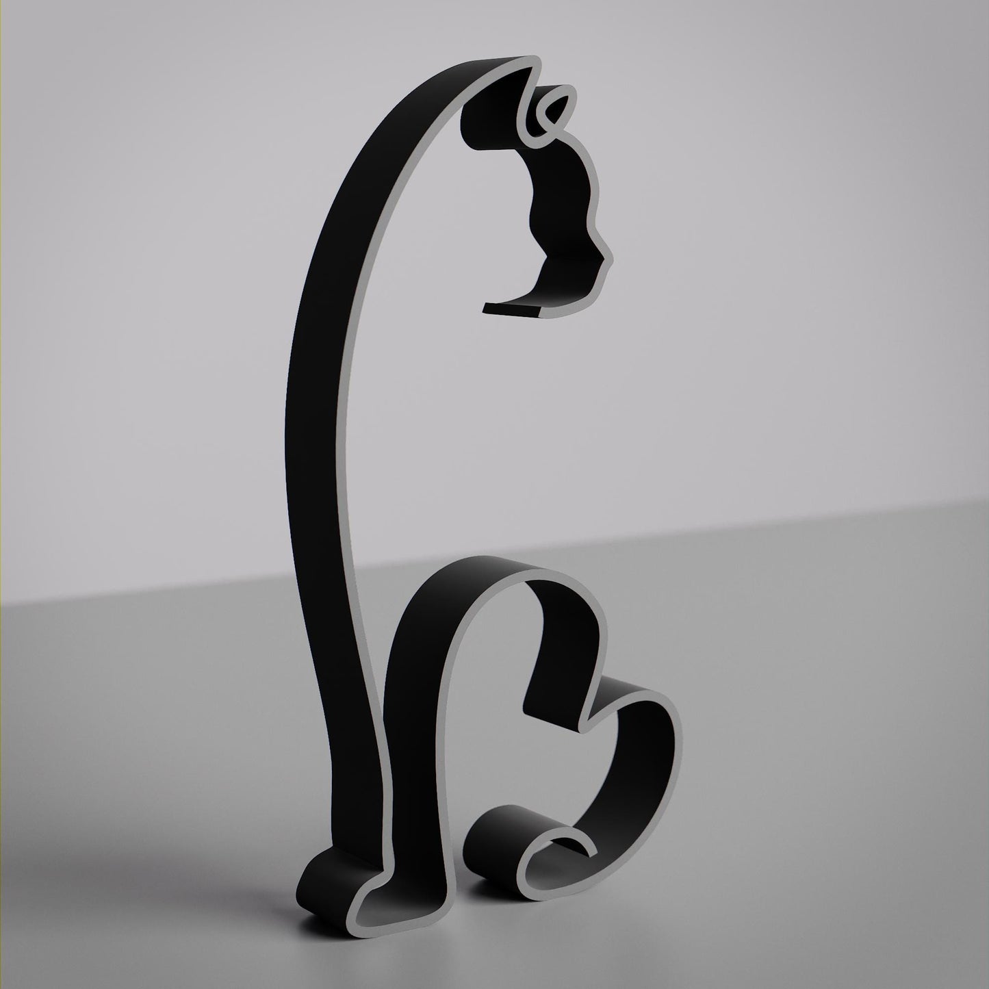 Manx Shorthair Cat - Line Art Figure