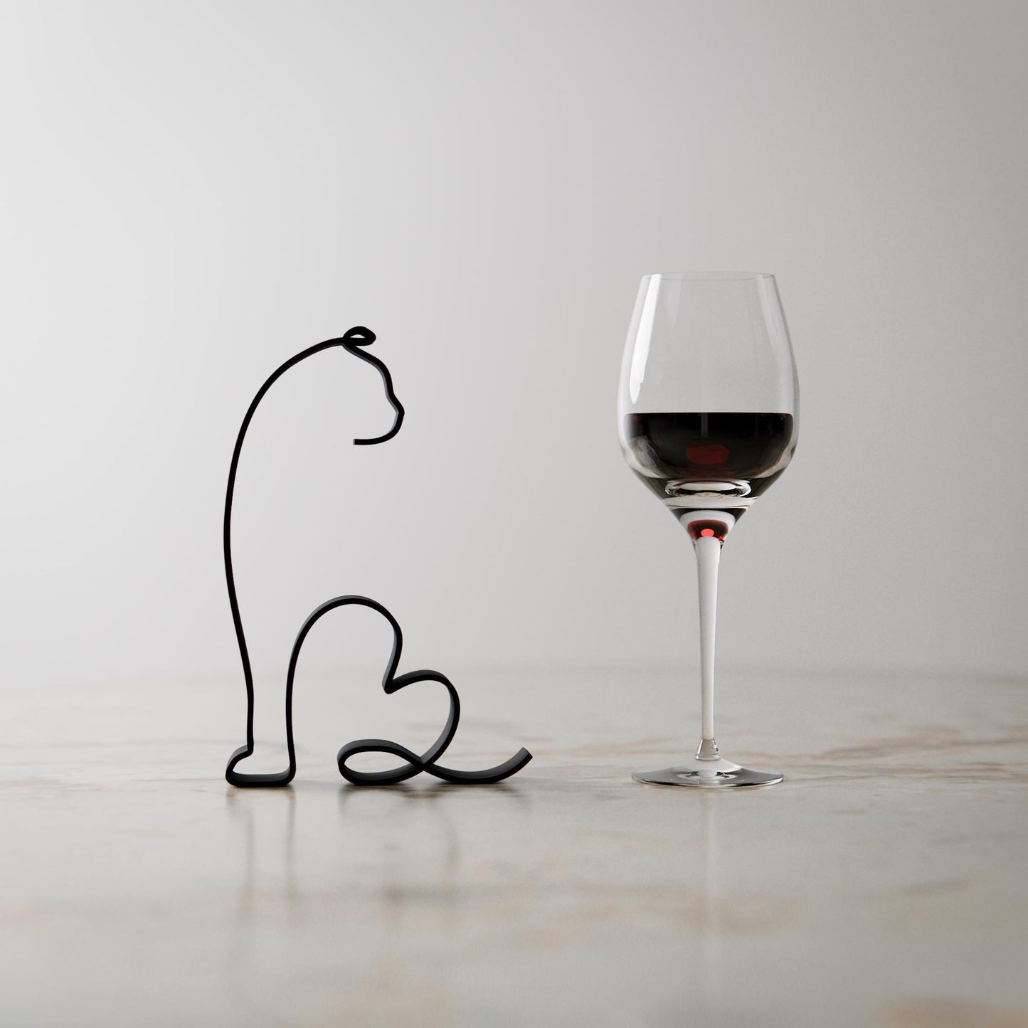 Scottish Fold Shorthair Cat - Line Art Figure