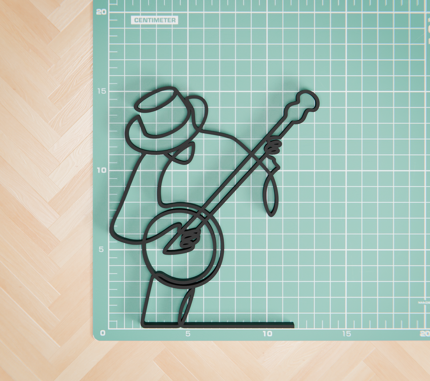 Banjo Player - Customized Line Art Figure