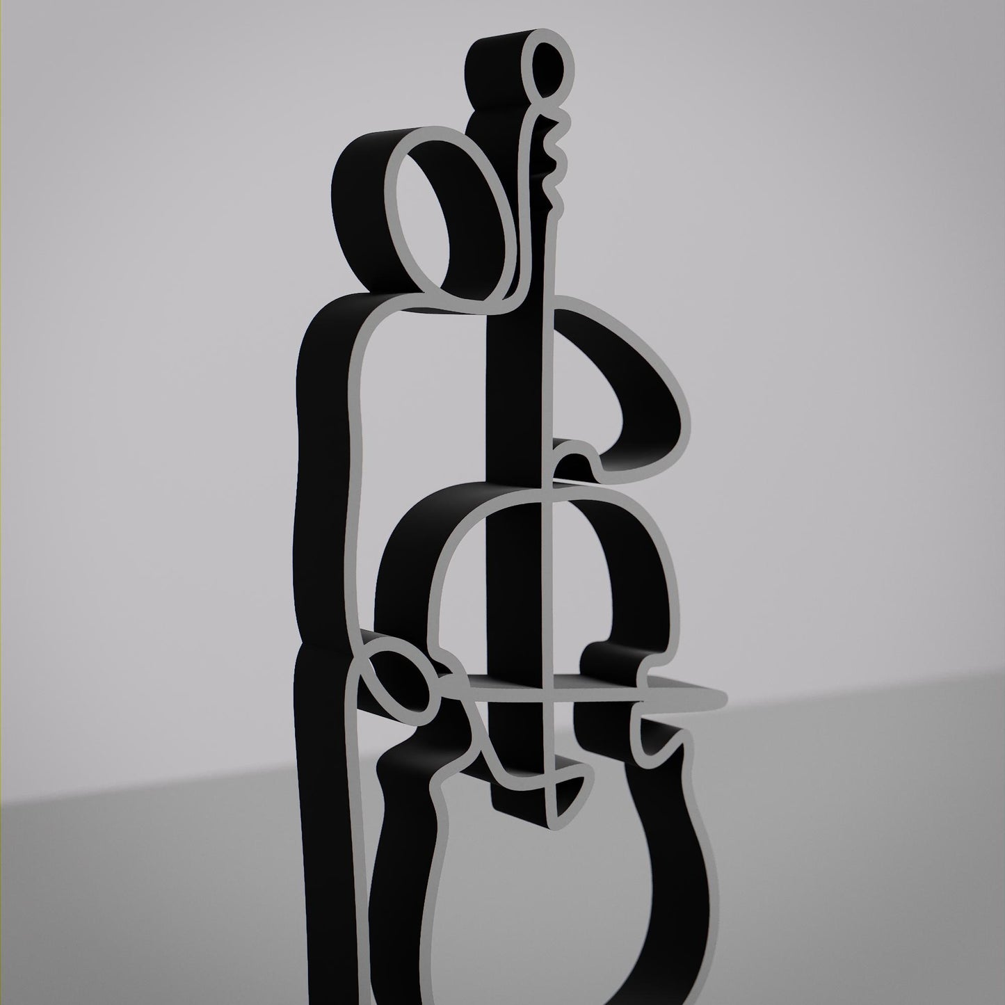 Contrabass Player - Customized Line Art Figure