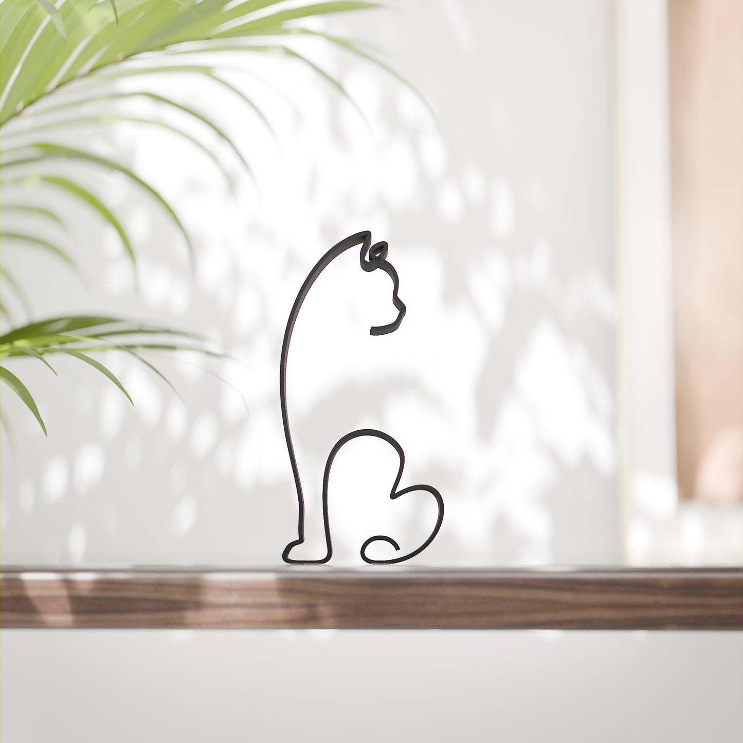 Manx Shorthair Cat - Line Art Figure