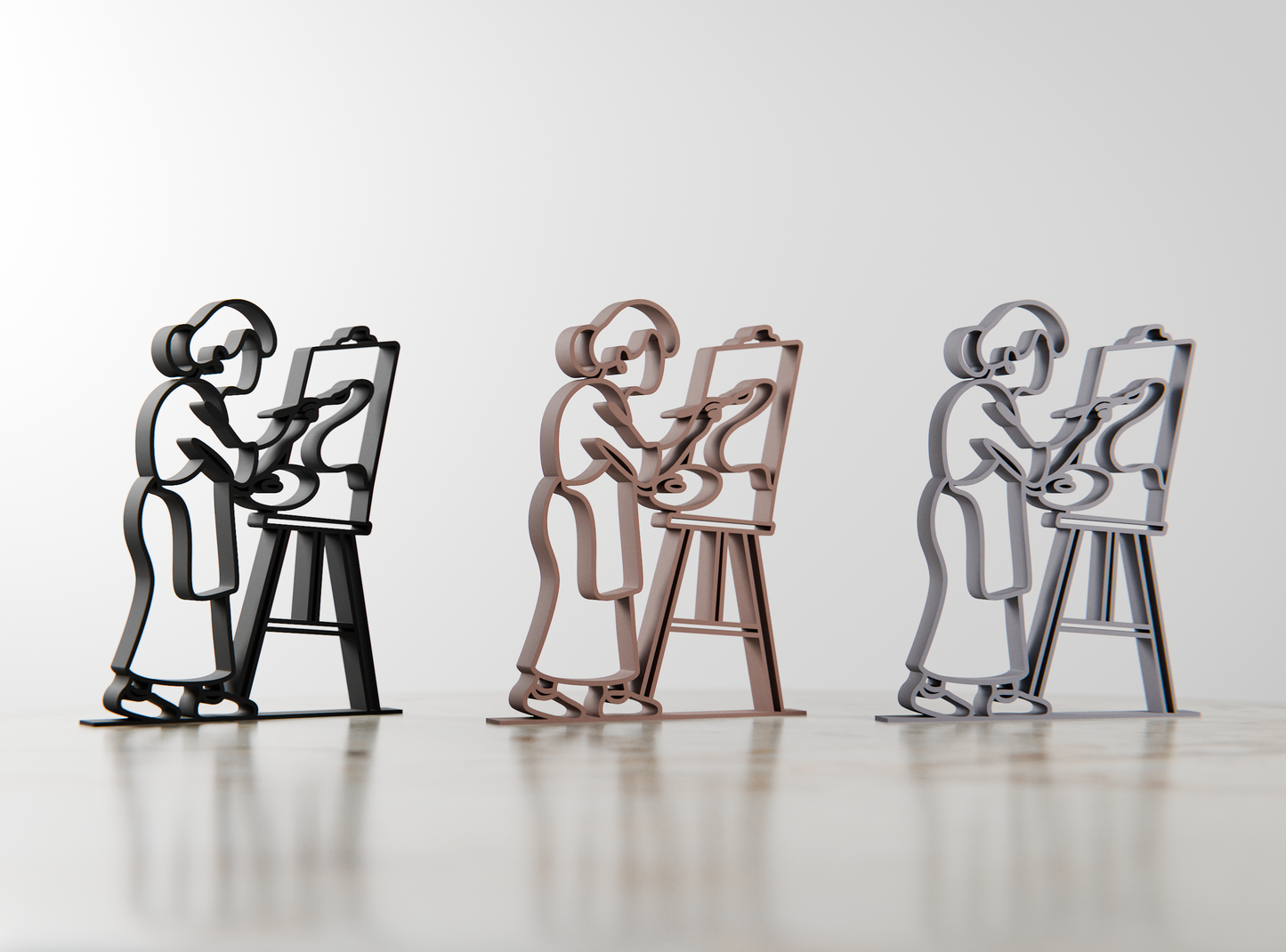 Female Painter - Customized Line Art Figure