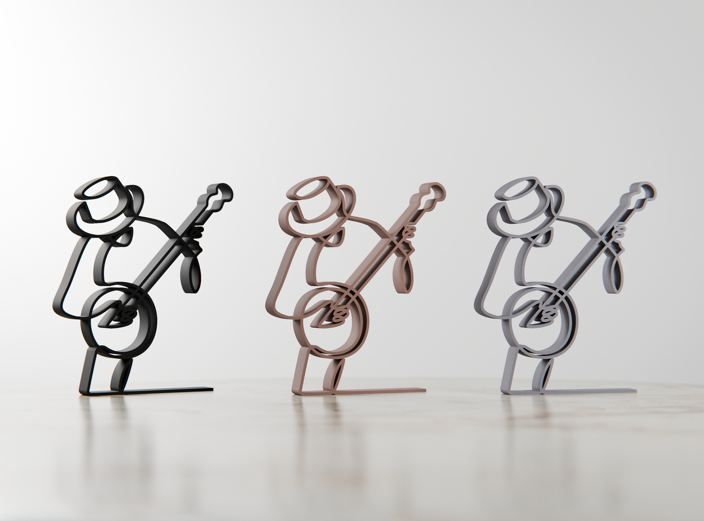 Banjo Player - Customized Line Art Figure