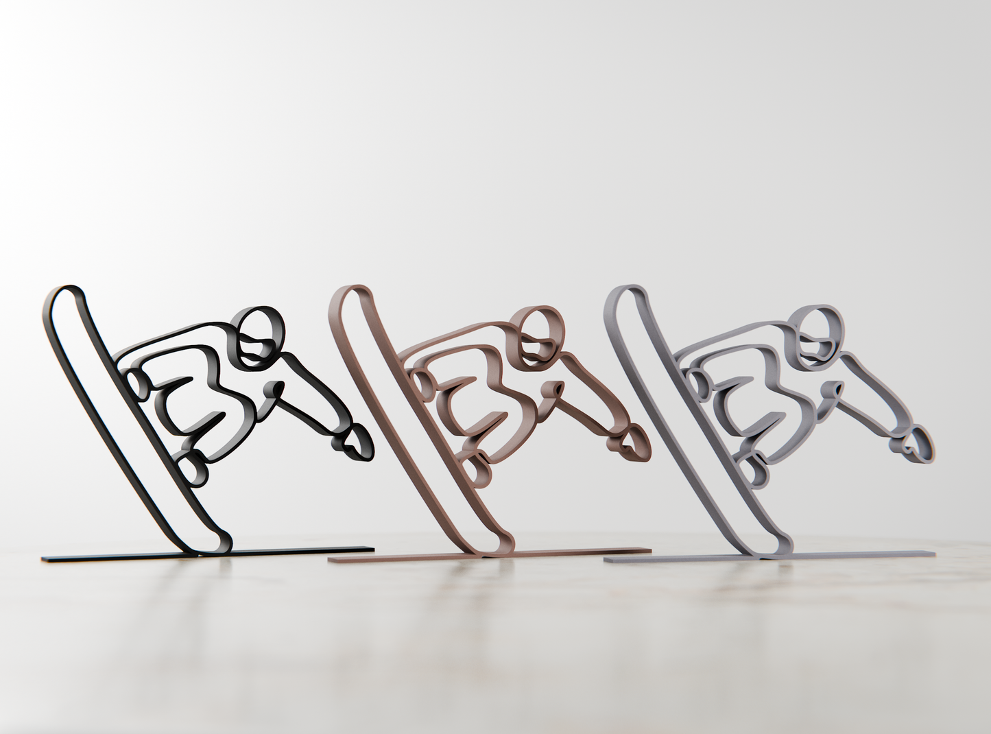 Snowboarder - Customized Line Art Figure