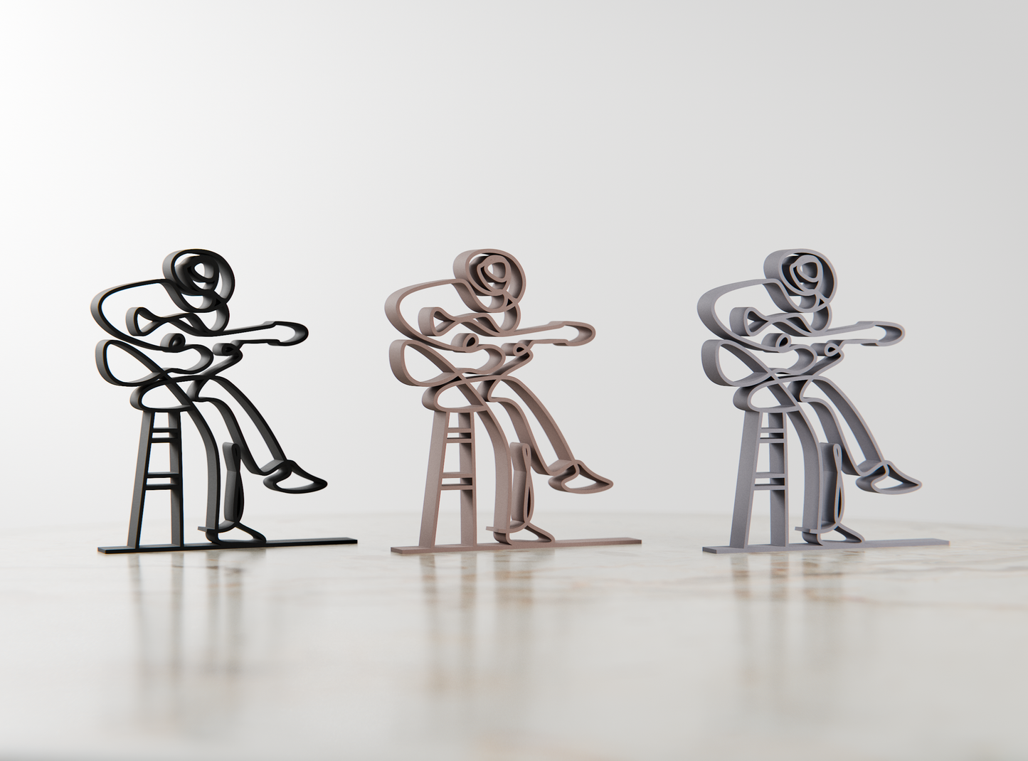 Acoustic Guitarist - Customized Line Art Figure