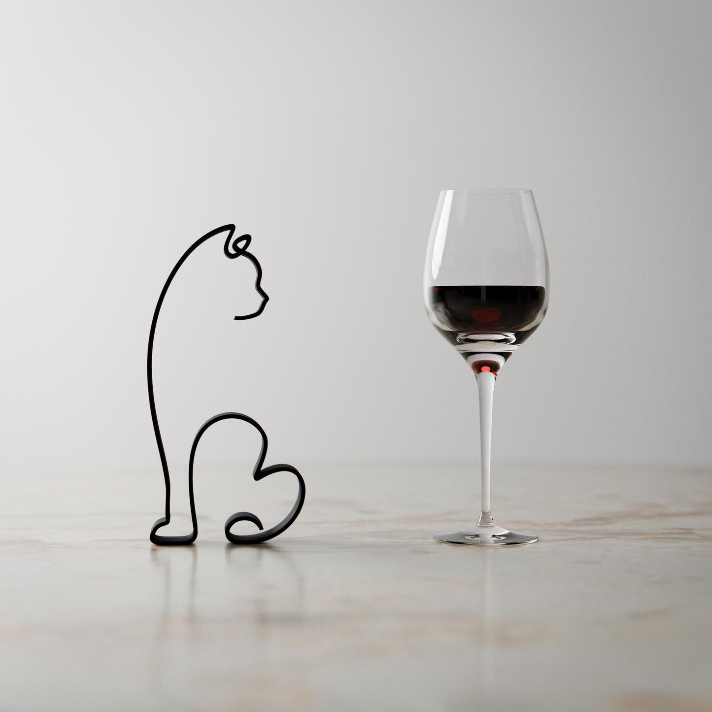 Manx Shorthair Cat - Line Art Figure