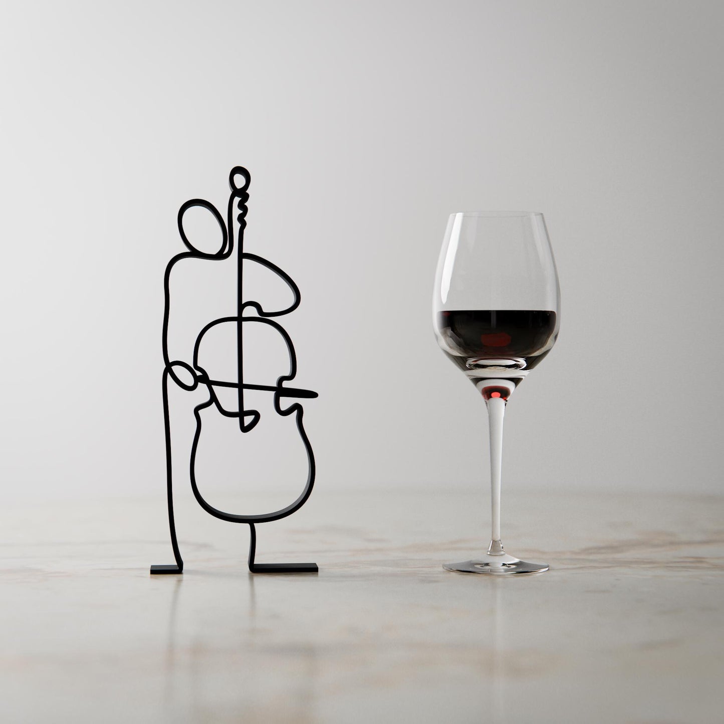 Contrabass Player - Customized Line Art Figure