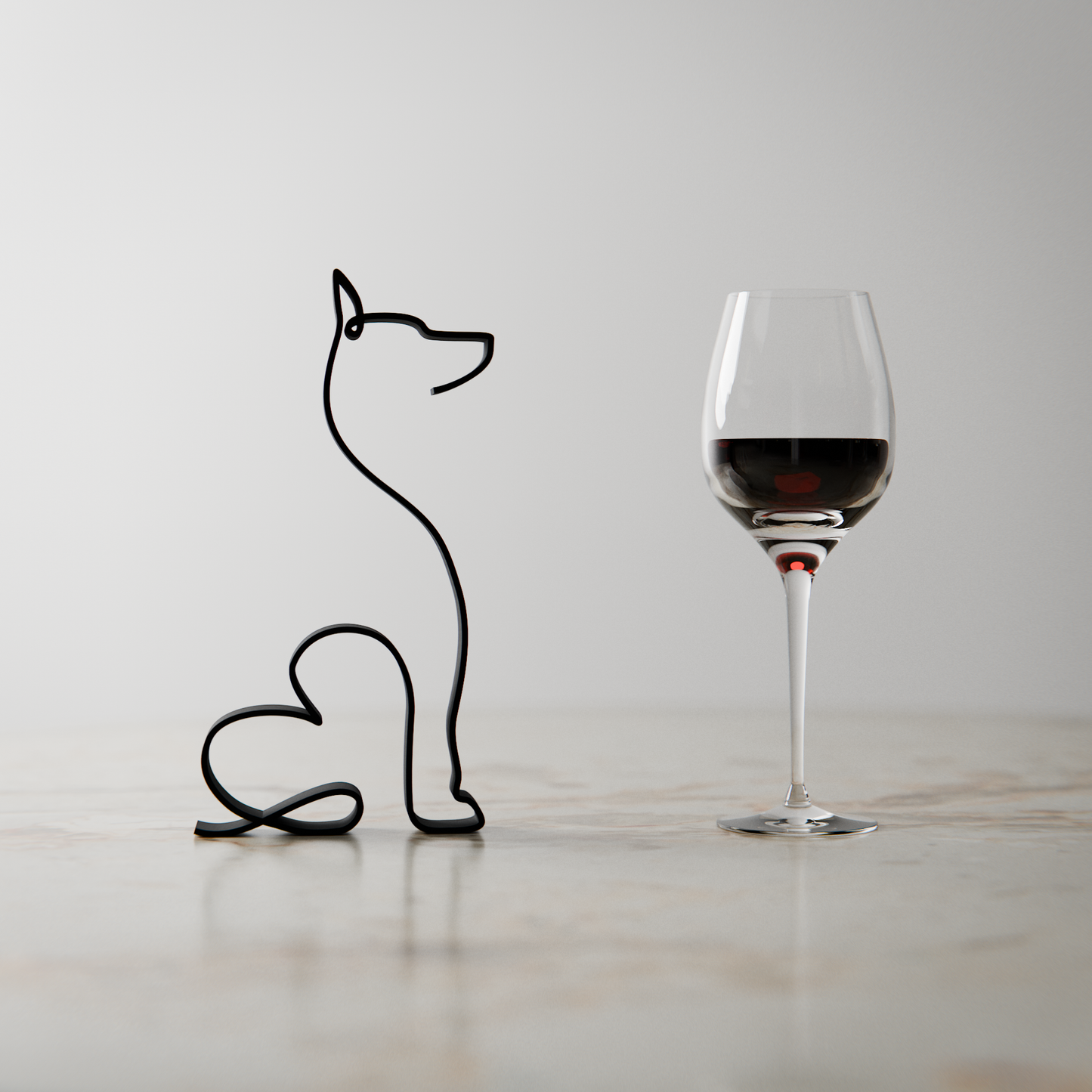 Doberman Dog 21 - Line Art Figure