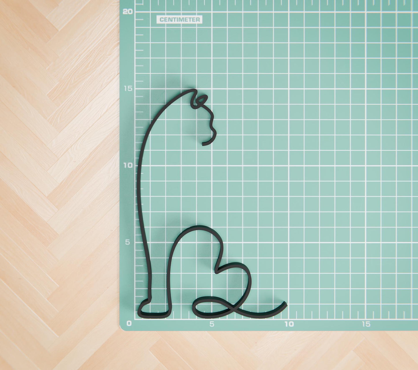 British Shorthair Cat - Line Art Figure