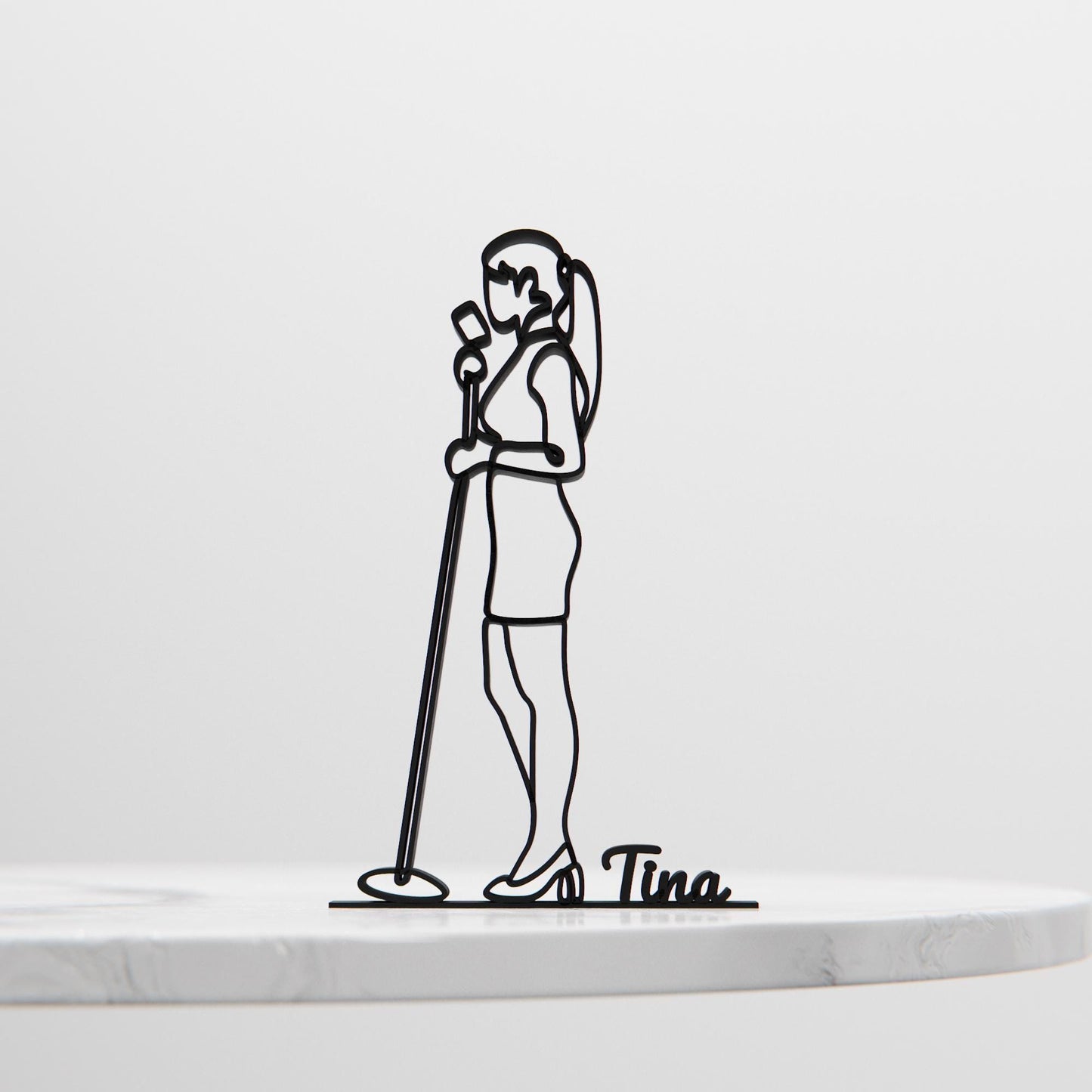 Woman Vocalist - Customized Line Art Figure