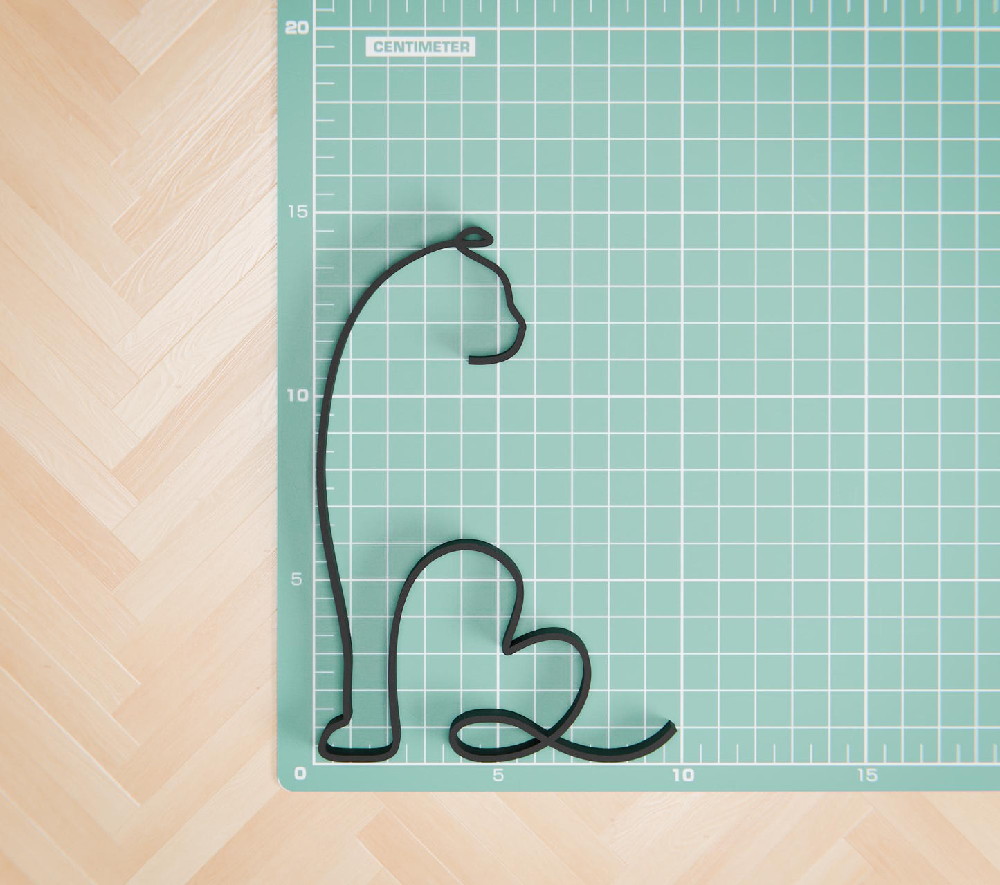 Scottish Fold Shorthair Cat - Line Art Figure