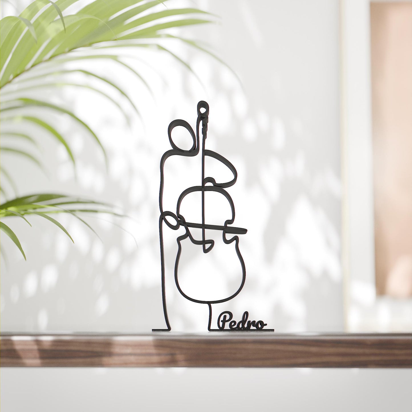 Contrabass Player - Customized Line Art Figure