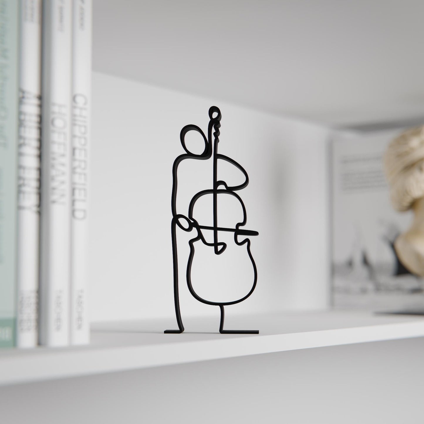 Contrabass Player - Customized Line Art Figure