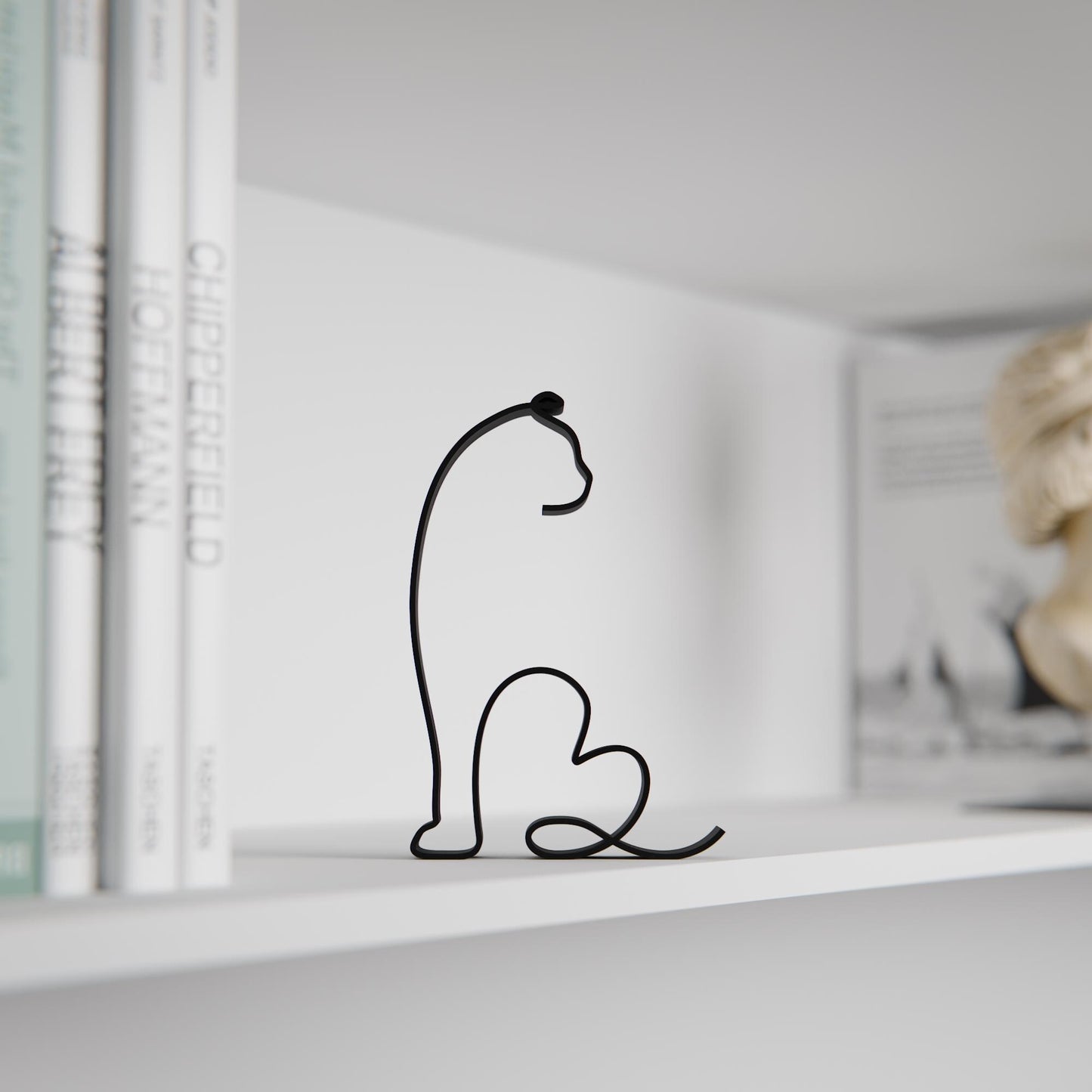 Scottish Fold Shorthair Cat - Line Art Figure