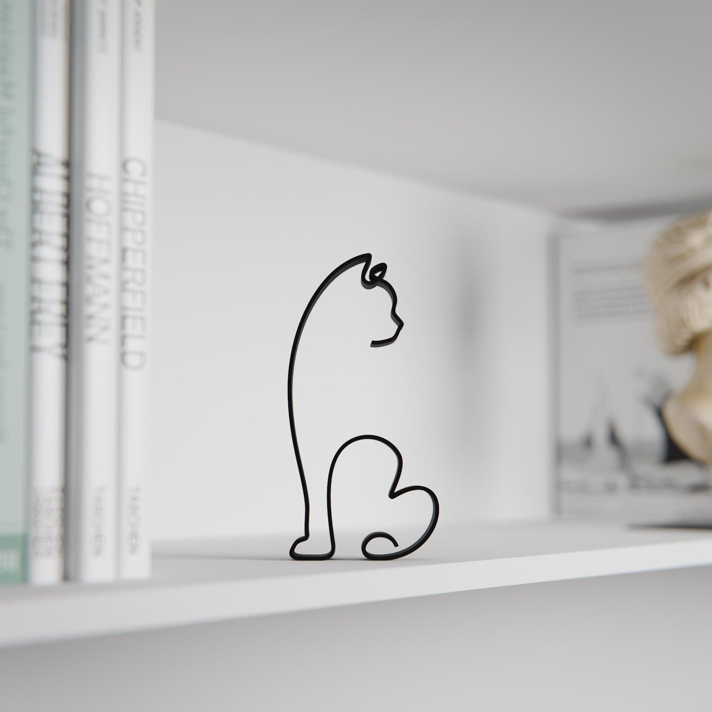 Manx Shorthair Cat - Line Art Figure