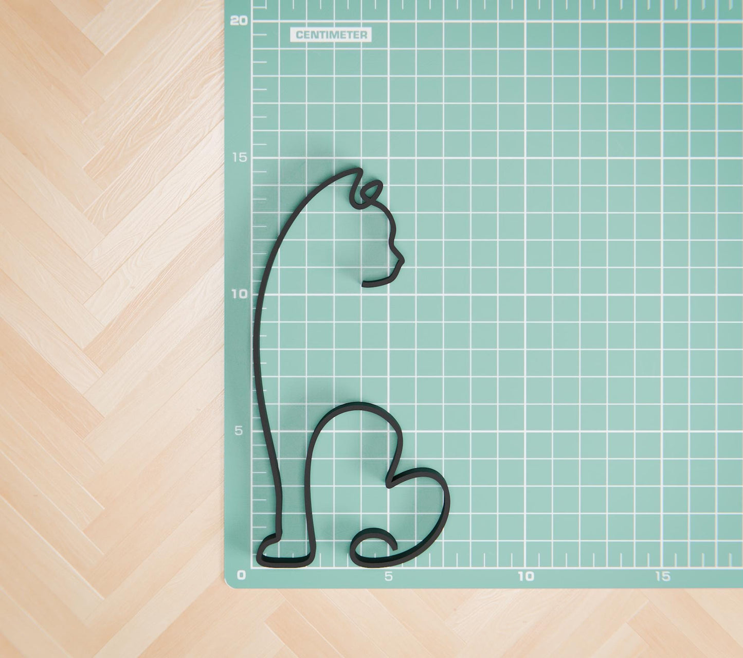 Manx Shorthair Cat - Line Art Figure