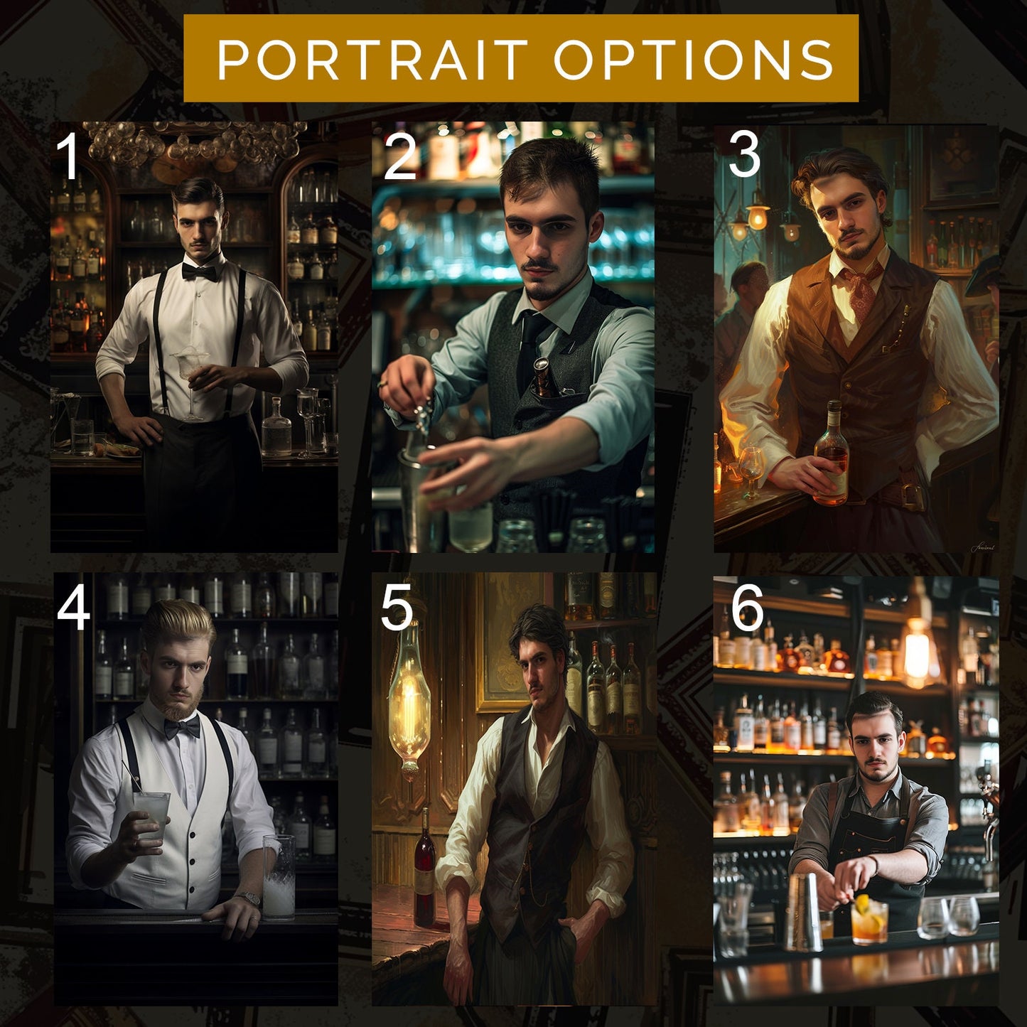 Customized Barman Portrait from Photo, Turn Me Into a Barman | Custom Portrait Gift | Valentines Day Gift | Digital Download