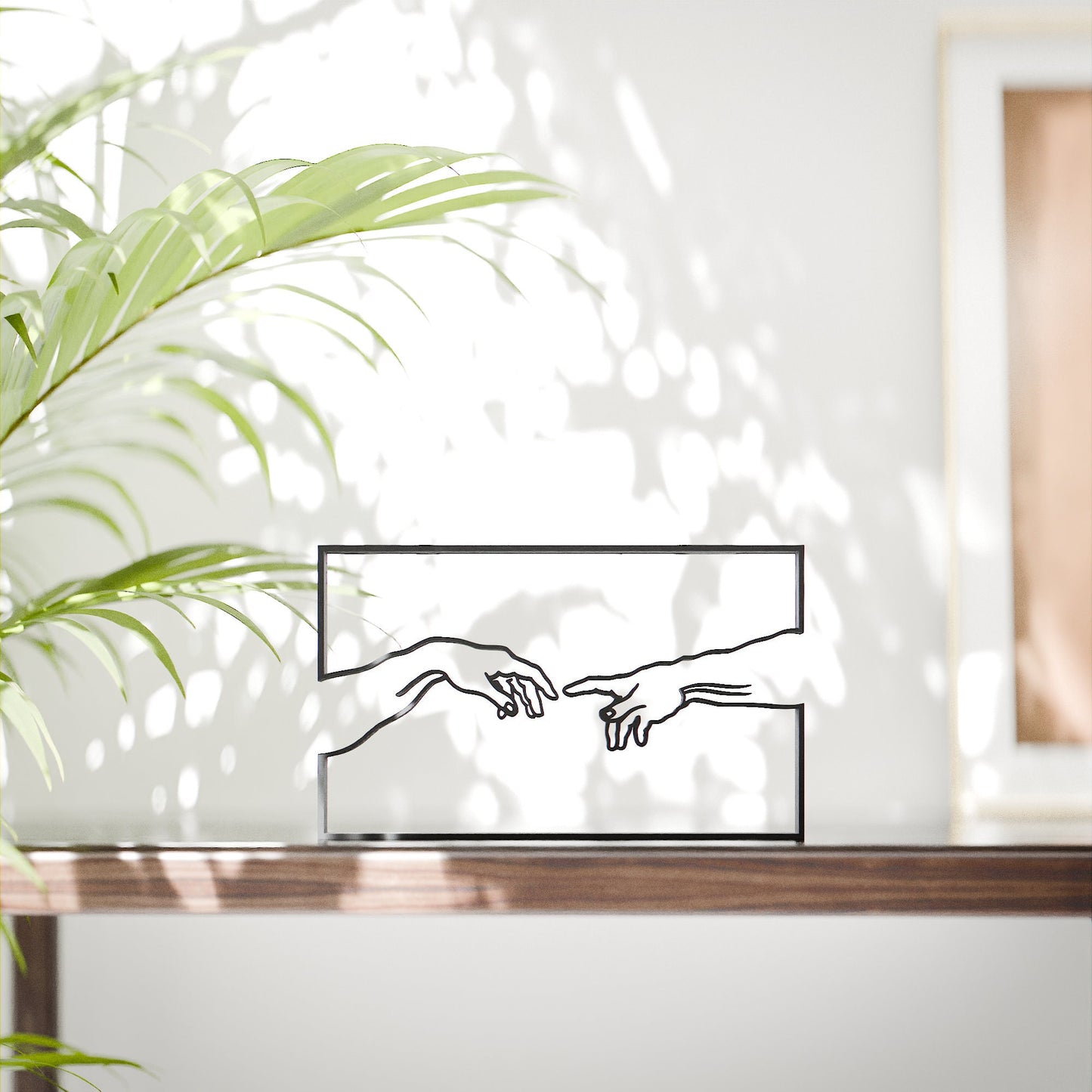 The Creation of Adam - Line Art Figure
