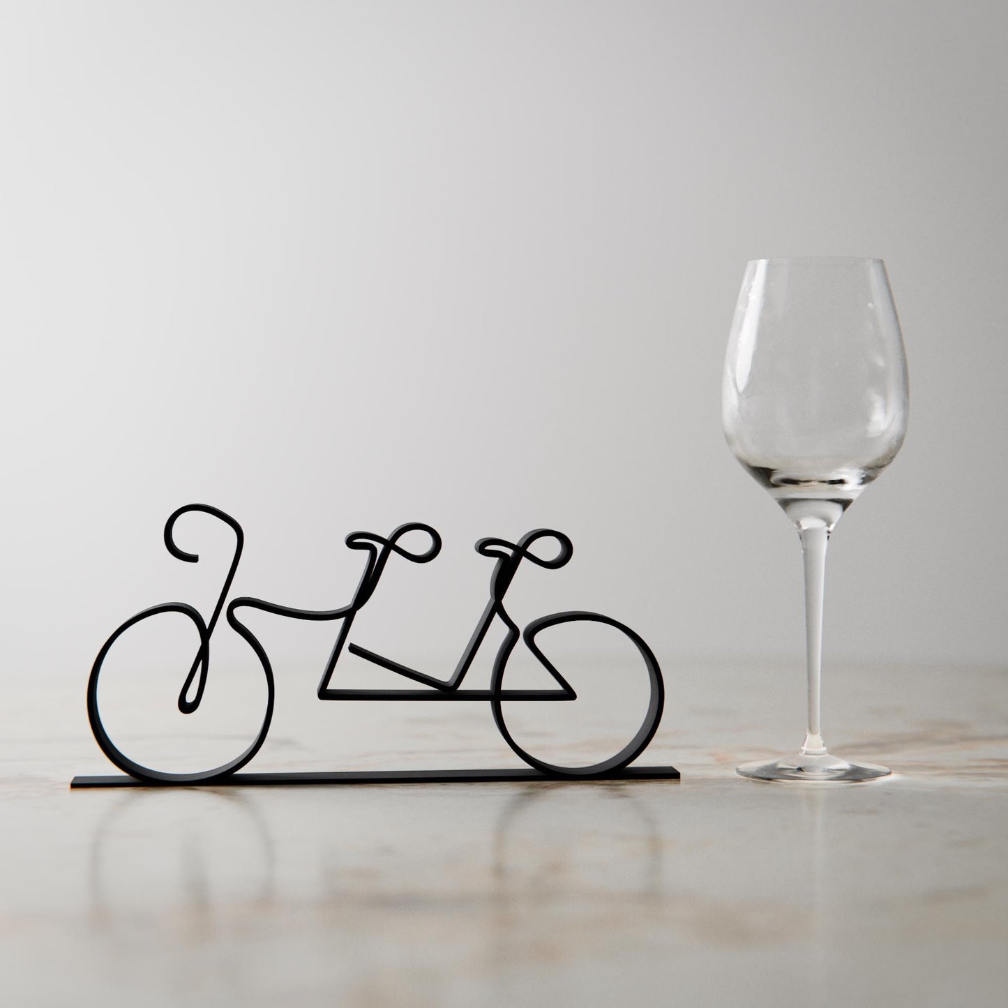 Tandem Bicycle - Customized Line Art Figure