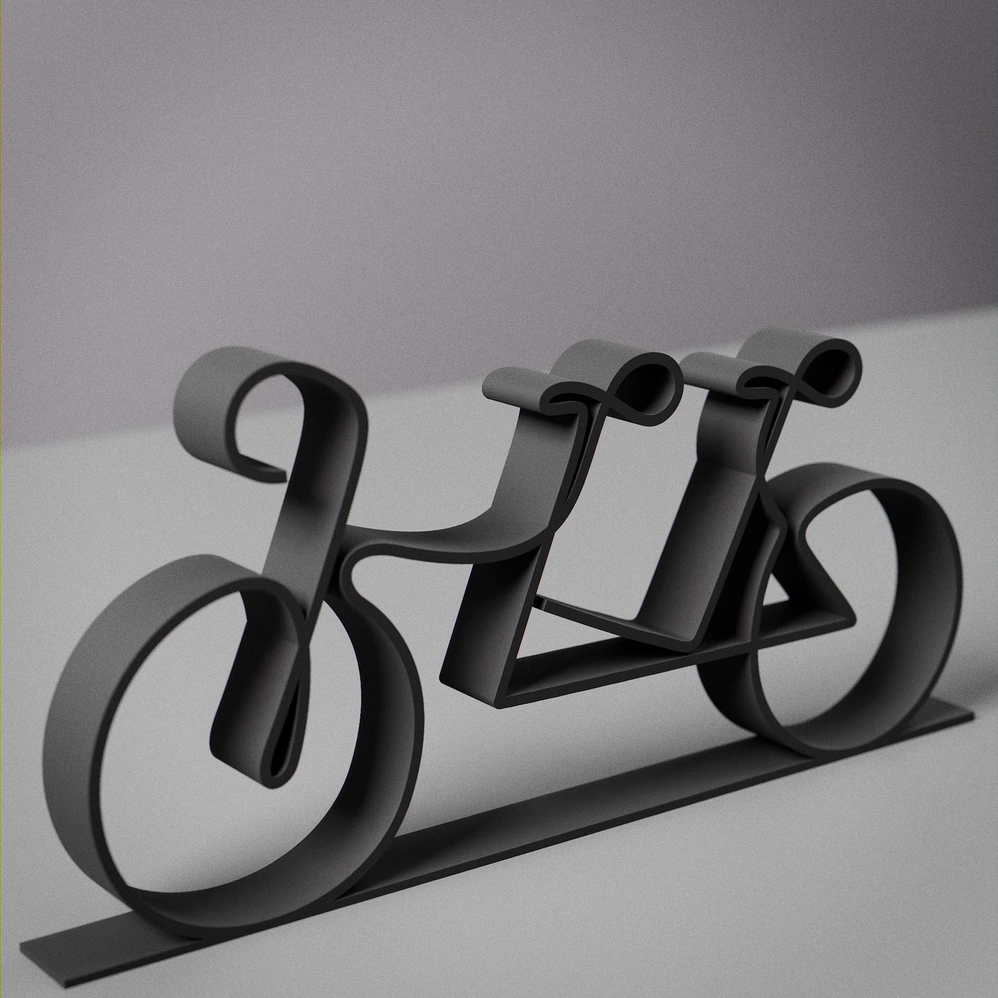 Tandem Bicycle - Customized Line Art Figure