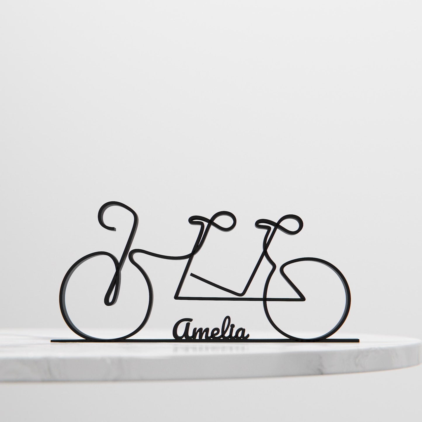 Tandem Bicycle - Customized Line Art Figure
