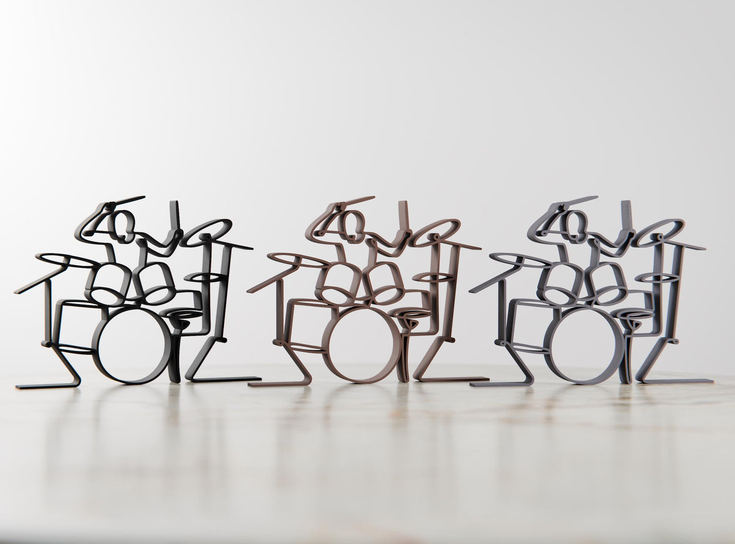 Drummer - Customized Line Art Figure