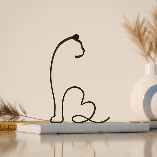 Scottish Fold Shorthair Cat - Line Art Figure