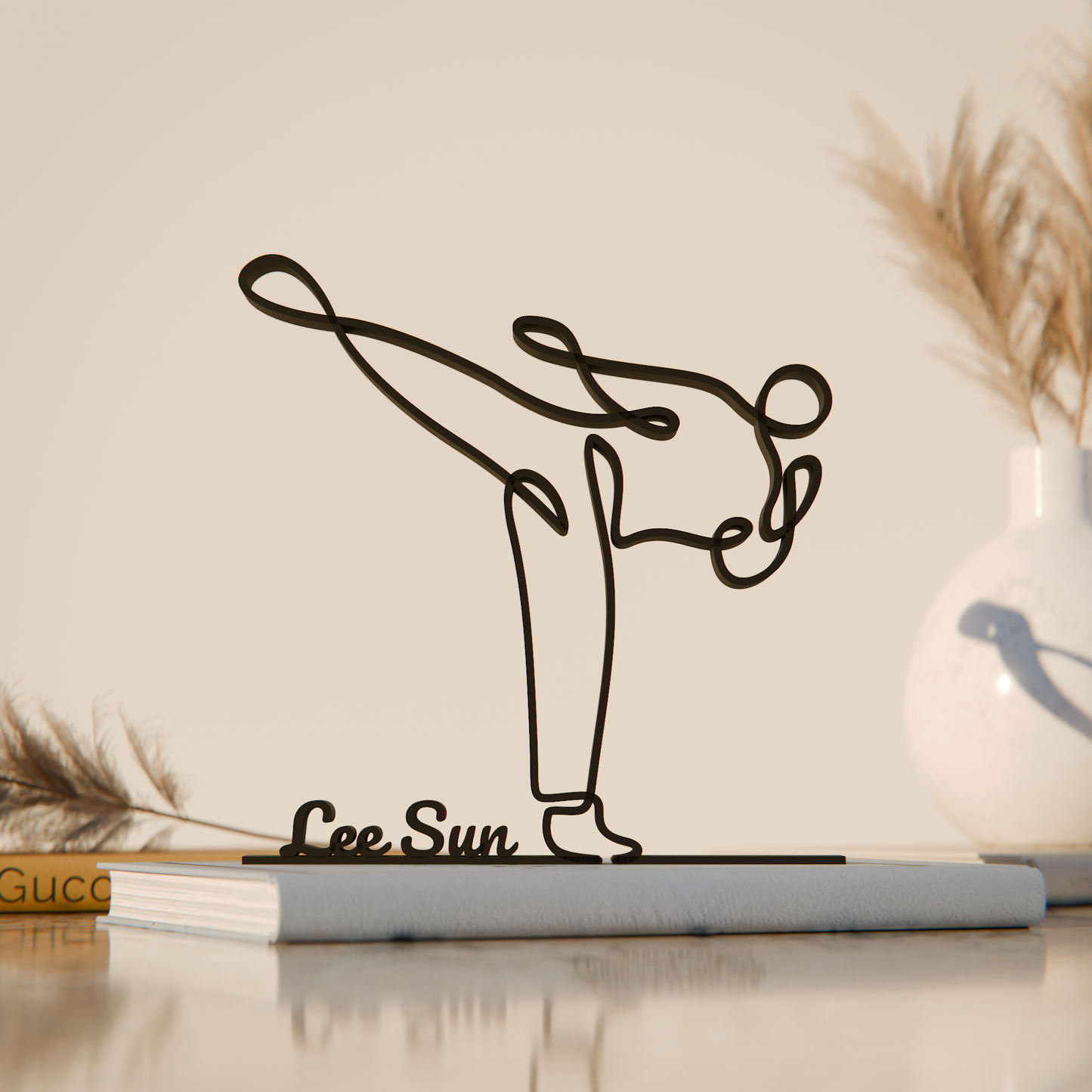 Taekwondo Practitioner - Customized Line Art Figure