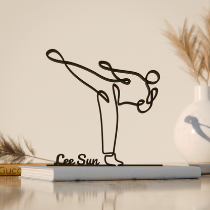 Taekwondo Practitioner - Customized Line Art Figure
