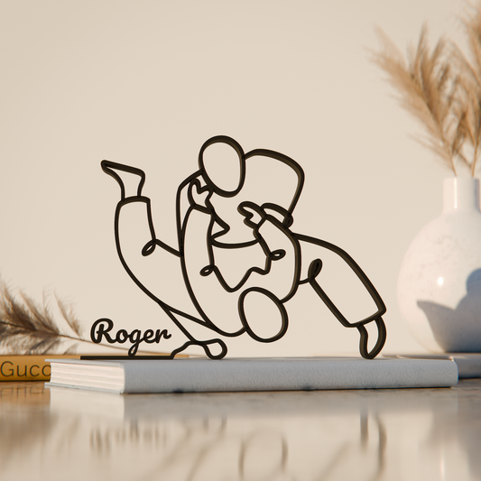 Jiu jitsu Fighter - Customized Line Art Figure
