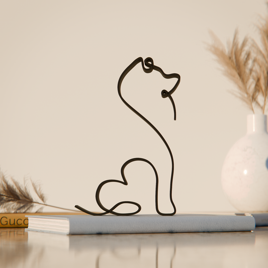 Keeshond Dog 05 - Line Art Figure