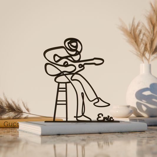 Acoustic Guitarist - Customized Line Art Figure
