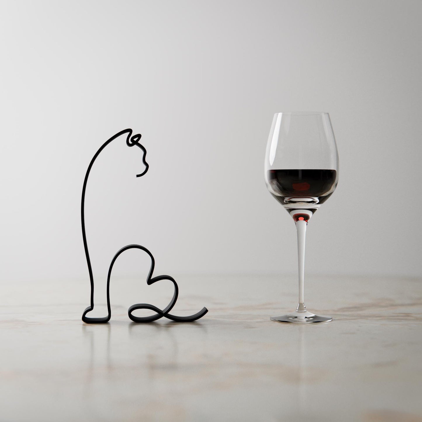 British Shorthair Cat - Line Art Figure