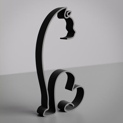 Manx Shorthair Cat - Line Art Figure