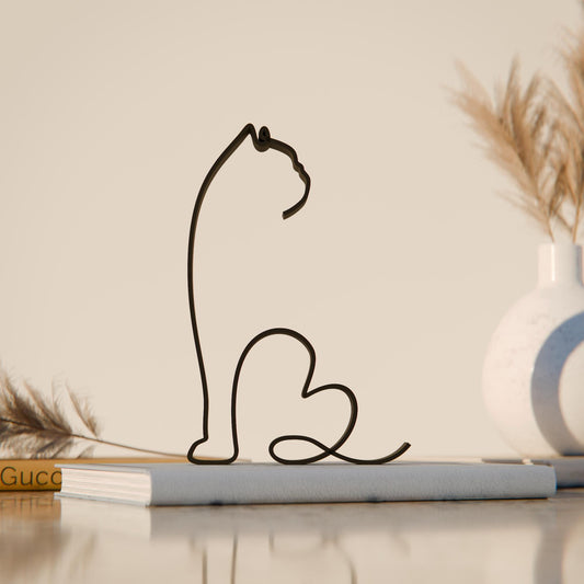 Exotic Shorthair Cat - Line Art Figure