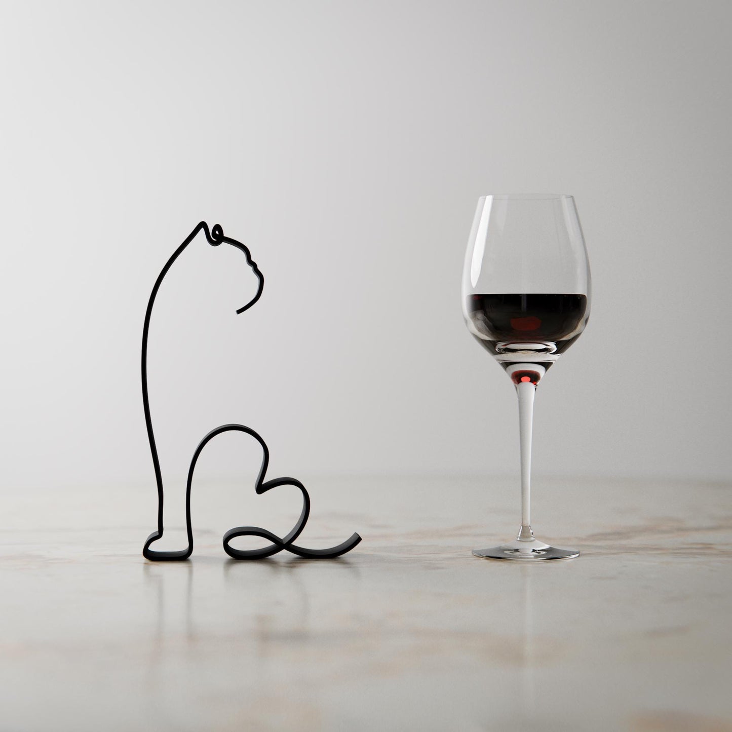 Exotic Shorthair Cat - Line Art Figure