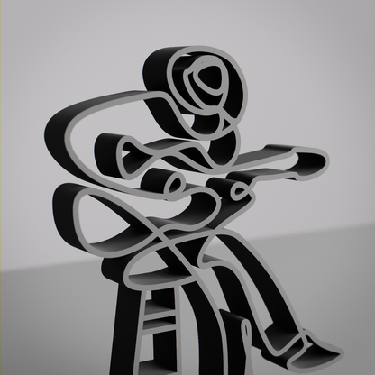 Acoustic Guitarist - Customized Line Art Figure