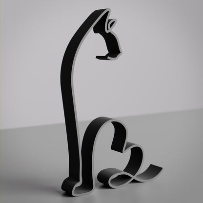 Siamese Cat - Line Art Figure