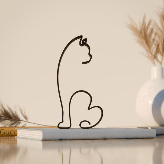 Manx Shorthair Cat - Line Art Figure