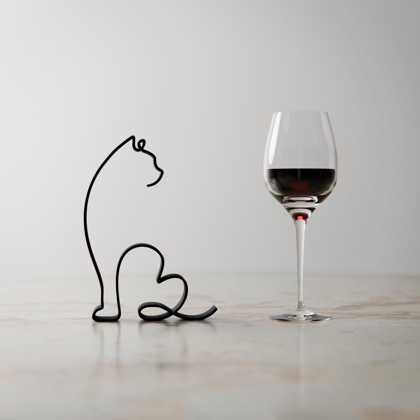Persian Cat - Line Art Figure