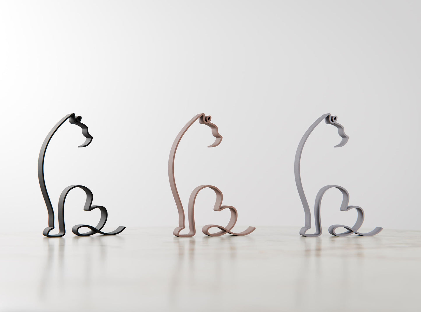 Persian Cat - Line Art Figure