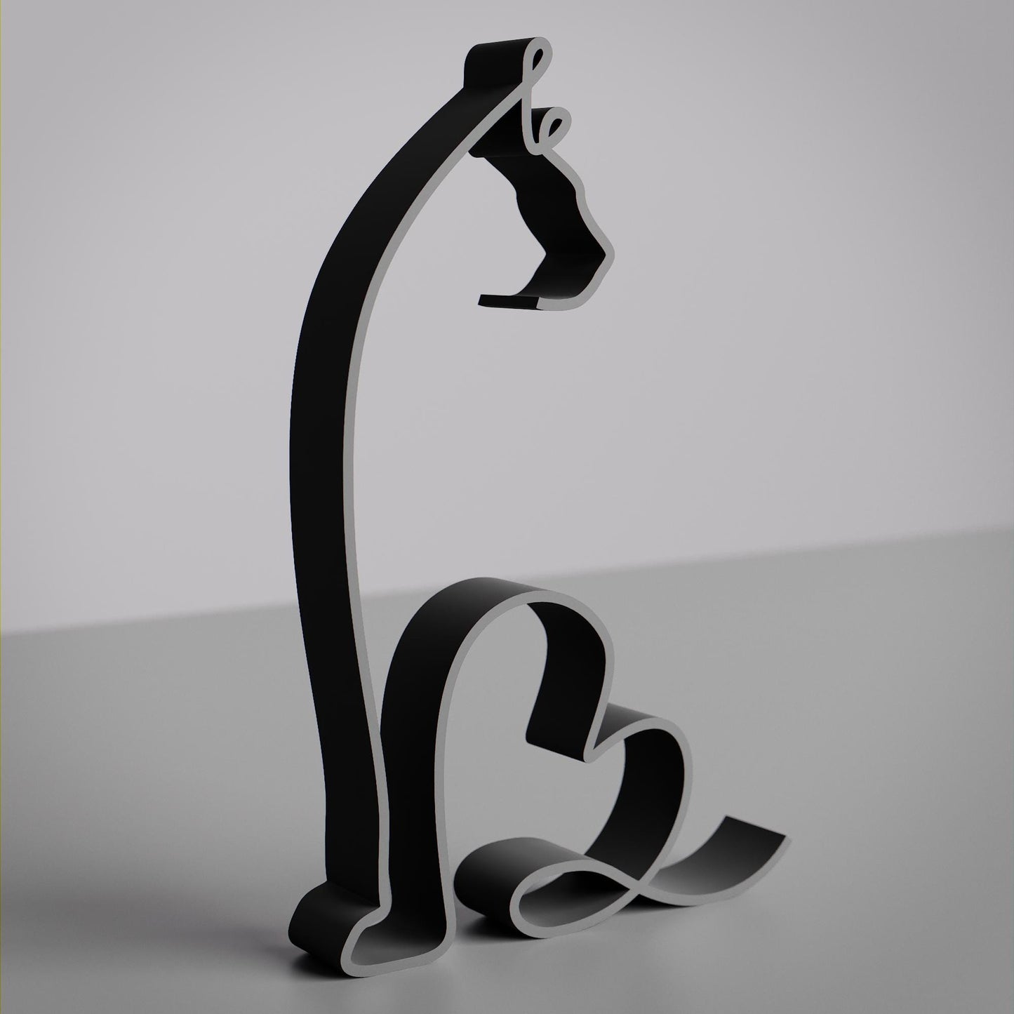 Maine Coon Cat - Line Art Figure
