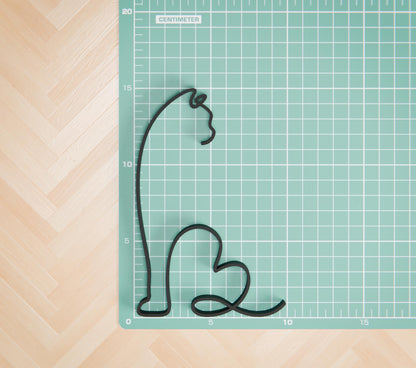 British Shorthair Cat - Line Art Figure