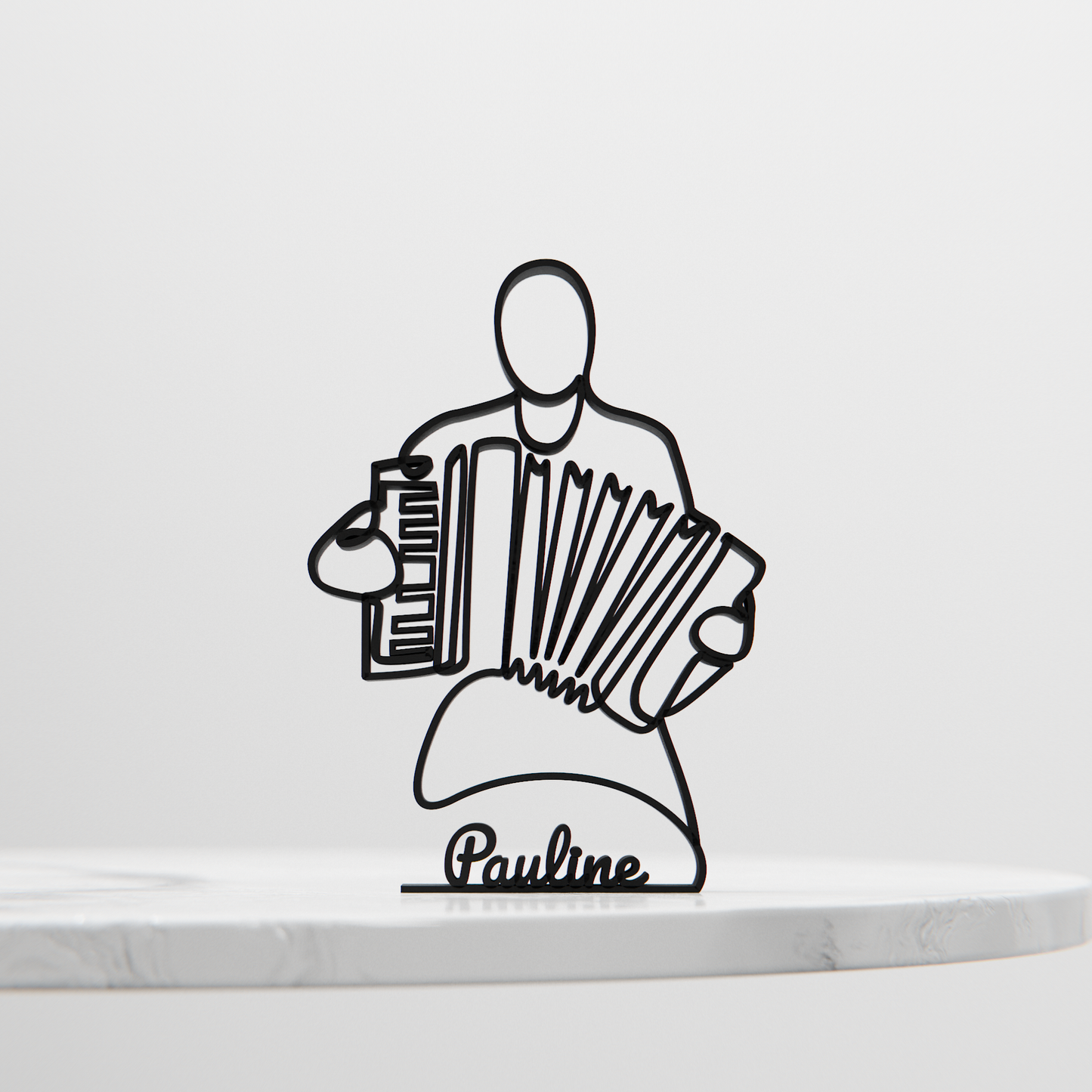 Accordion Player - Customized Line Art Figure