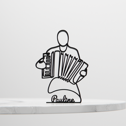 Accordion Player - Customized Line Art Figure